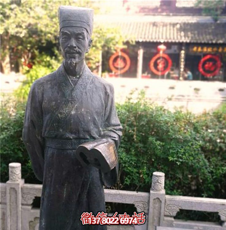 玻璃鋼仿古銅雕塑，為校園景區增添古代人物風采