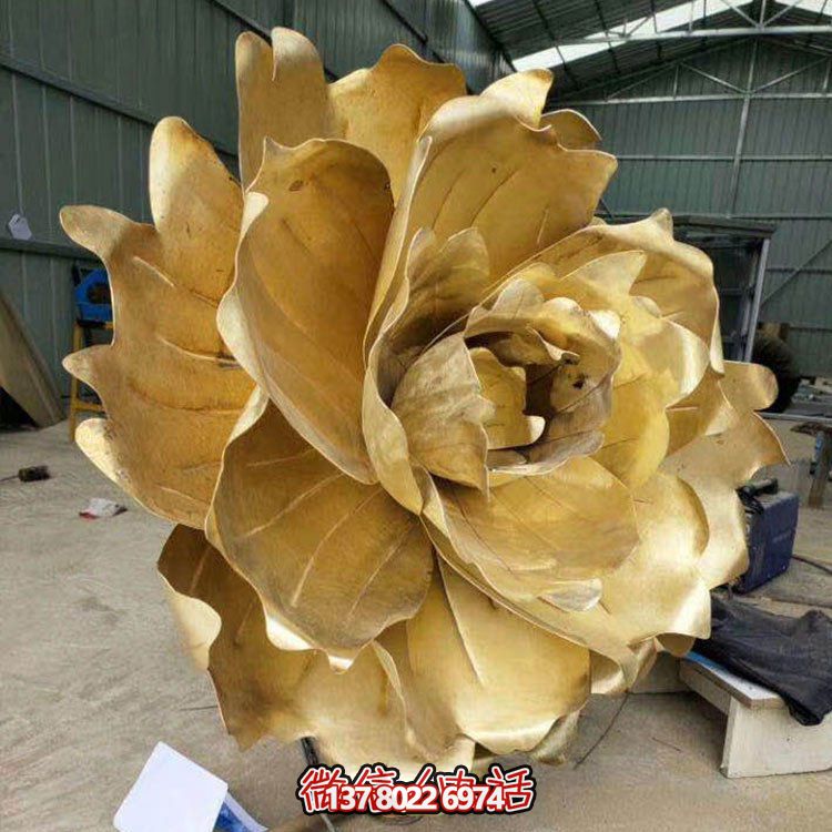不銹鋼蓮花擺件，彩繪噴漆外觀