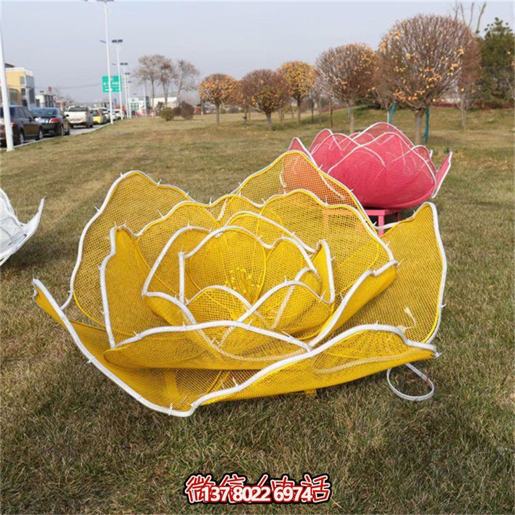 不銹鋼玫瑰花鏤空雕塑擺件，點(diǎn)綴戶外公園花園