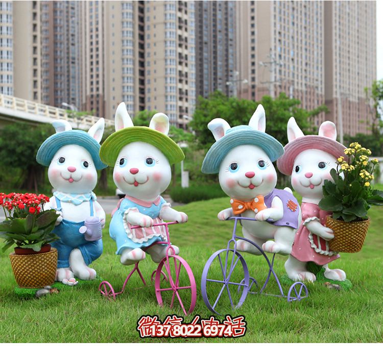 可愛(ài)兔子雕塑,為您的草坪添彩 可愛(ài)兔子雕塑,為您的草坪添彩