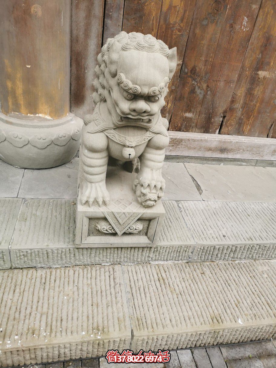 大理石石雕獅子雕塑，完美裝點庭院門口