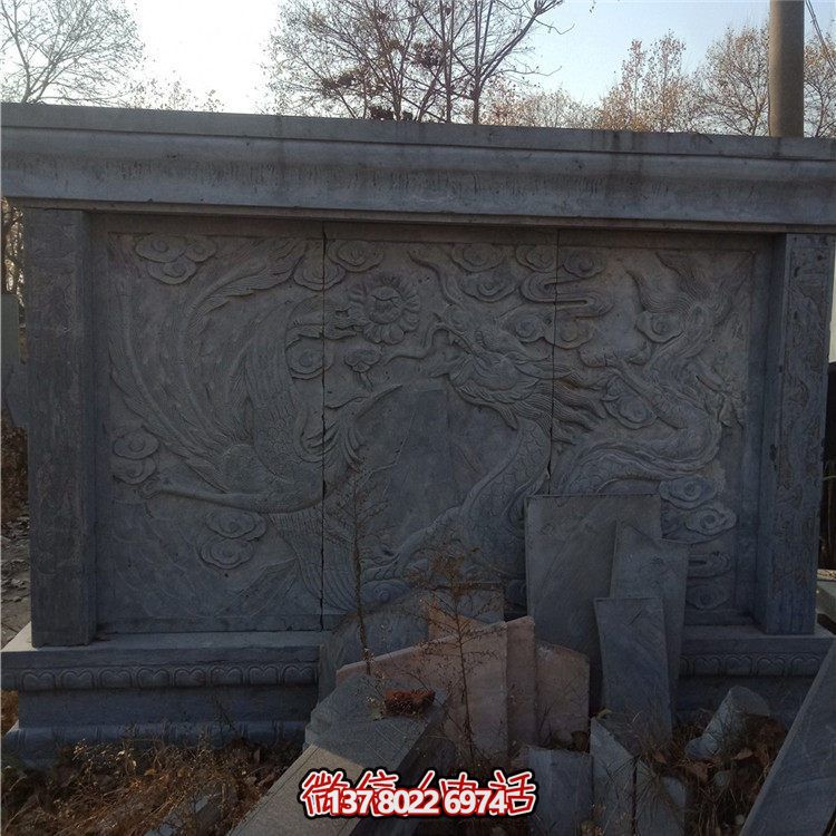 經(jīng)典中式庭院，清新山水浮雕照壁